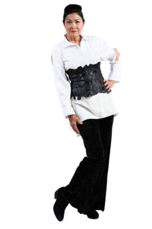 black corset pleather belt